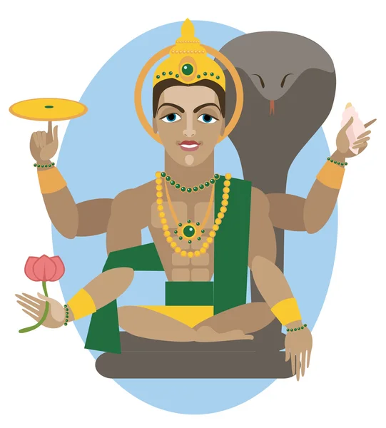 Desenhos animados vector vishnu — Vetor de Stock