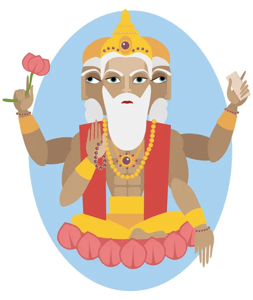 Cartoon god Brahma — Stock Vector