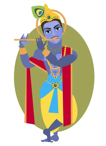 Deus dos desenhos animados Krishna — Vetor de Stock