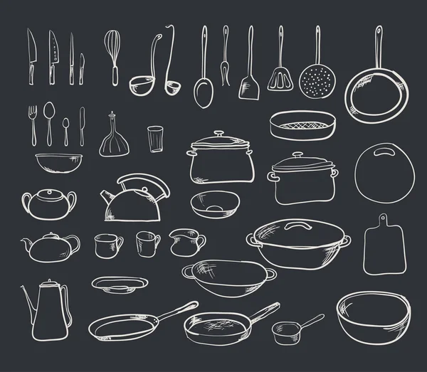 Coleção de ferramentas de cozinha — Vetor de Stock