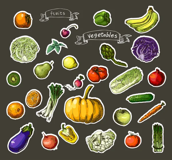 Vegetables, fruits — Stock Vector
