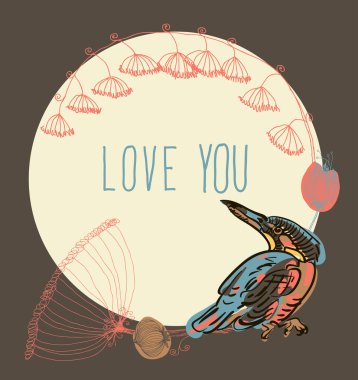 elma çiçeği bir kolu üzerinde kuş