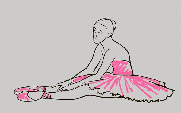 女孩的芭蕾舞女演员的剪影 — 图库矢量图片