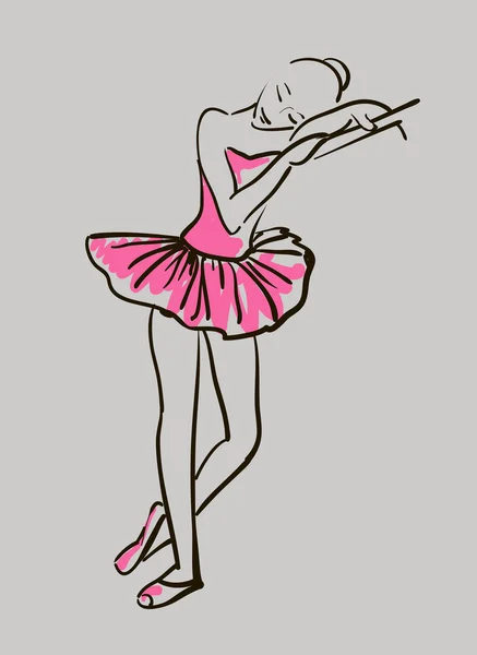 Boceto de bailarina de niña — Vector de stock