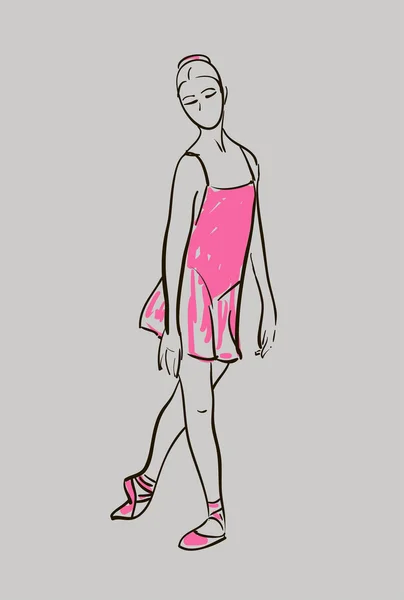 Sketch of girl's ballerina — Stock Vector