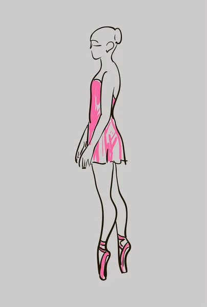 Croquis de la ballerine de fille — Image vectorielle
