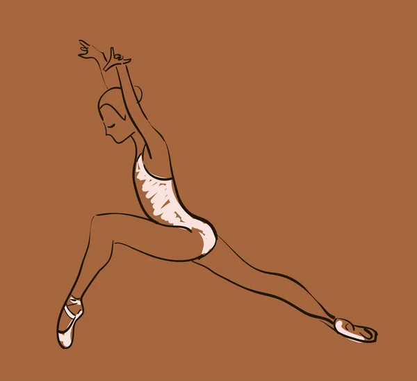 女孩的芭蕾舞女演员的剪影 — 图库矢量图片