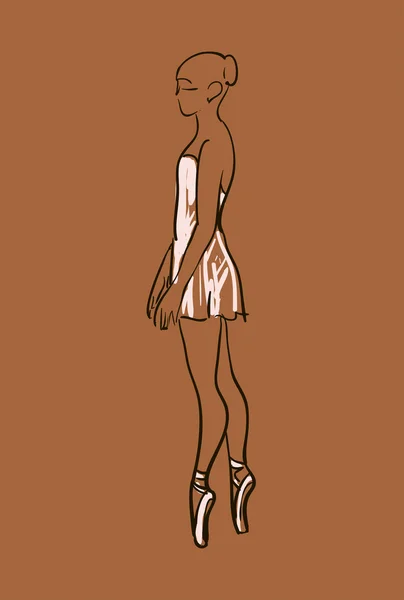 Sketch of girl's ballerina — Stock Vector