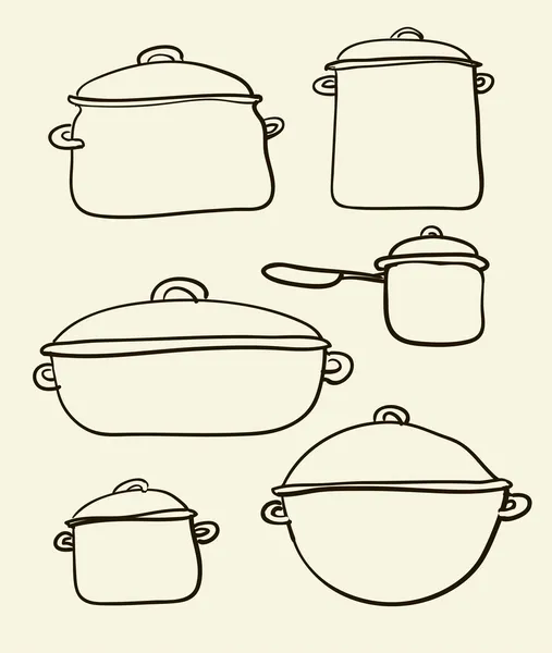 Un conjunto de utensilios de cocina — Archivo Imágenes Vectoriales