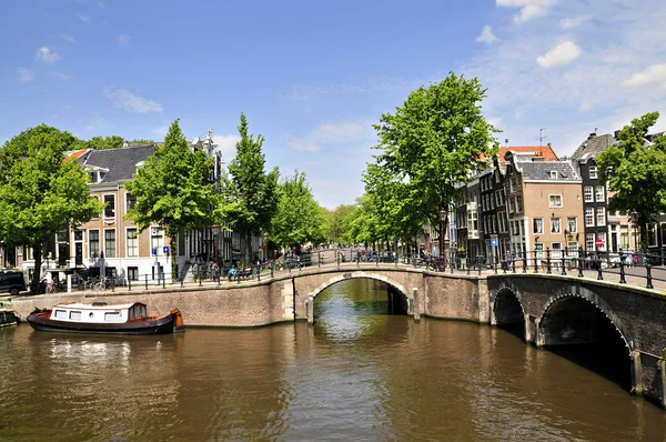 Amsterdam scene with canals — Stock Photo, Image