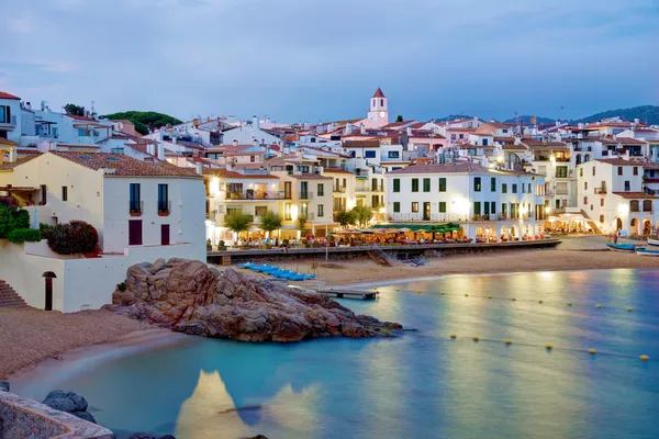Calella de palafrugell vasıl gece, costa brava, Katalonya, İspanya
