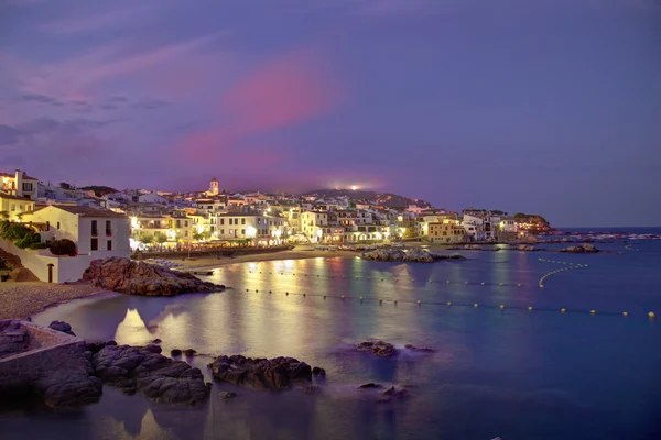 Calella de palafrugell vasıl gece, costa brava, Katalonya, İspanya