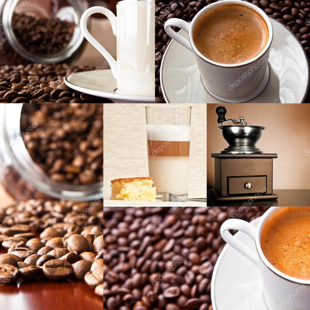 Coffee - collage of six photos