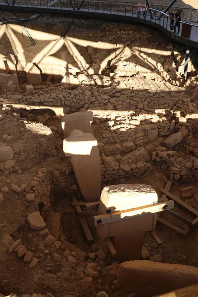 Utställningen Det Antika Tempelkomplexet Gbeklitepe Som Ligger Taket Utställningen — Stockfoto