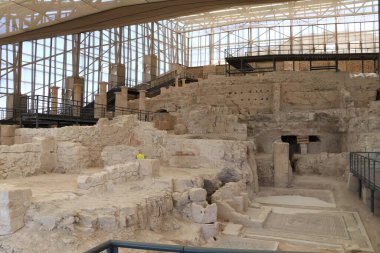 Zeugma antik şehrinin sulak olmayan bir parçası. Türkiye 'de kurulmuş.