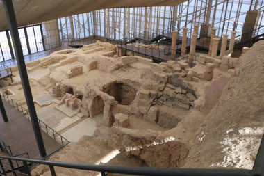 Zeugma antik şehrinin sulak olmayan bir parçası. Türkiye 'de kurulmuş.