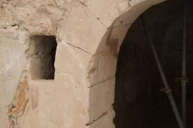 Zeugma antik şehrinin sulak olmayan bir parçası. Türkiye 'de kurulmuş.