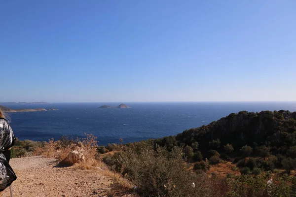 Montanhas Mar Mediterrâneo Praia Kaputas Turquia — Fotografia de Stock