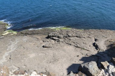 Türkiye 'deki Boğaz kıyısındaki antik Rumeli Feneri kalesi.
