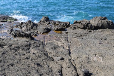 Türkiye 'deki Boğaz kıyısındaki antik Rumeli Feneri kalesi.