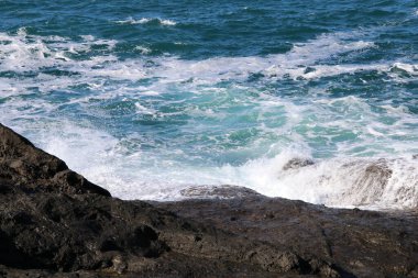 Türkiye 'deki Boğaz kıyısındaki antik Rumeli Feneri kalesi.