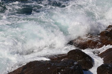 Türkiye 'deki Boğaz kıyısındaki antik Rumeli Feneri kalesi.