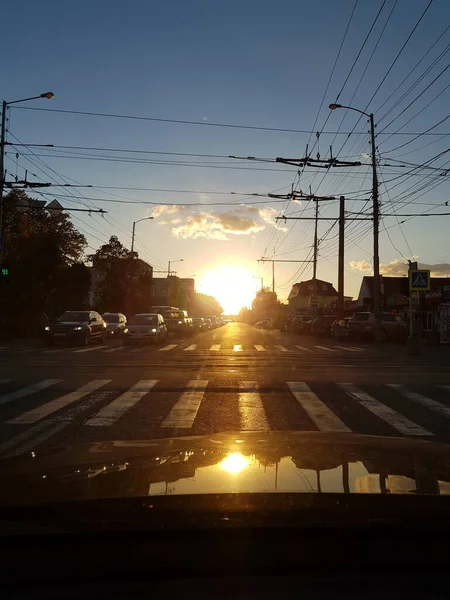 Atardecer Fotos Tomadas Diferentes Momentos Diferentes Lugares — Foto de Stock