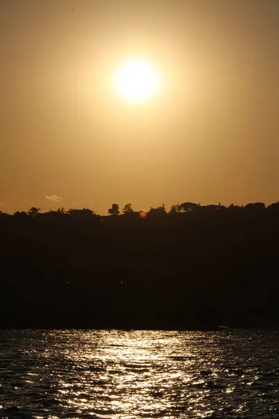 Pôr Sol Fotos Tiradas Diferentes Momentos Diferentes Lugares — Fotografia de Stock