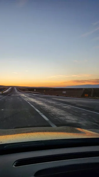 Pôr Sol Estrada — Fotografia de Stock