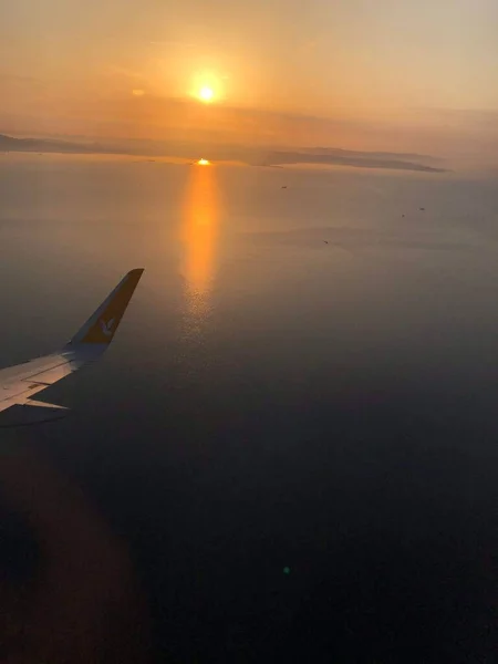 Sunset Taken Airplane — Stock Photo, Image