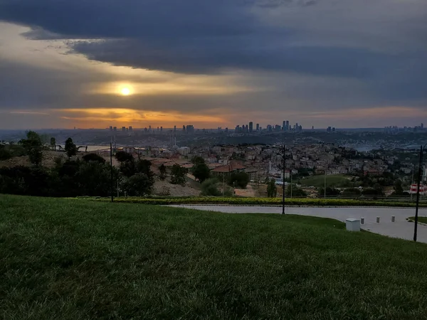 Ponti Istanbul Tramonto Notte — Foto Stock