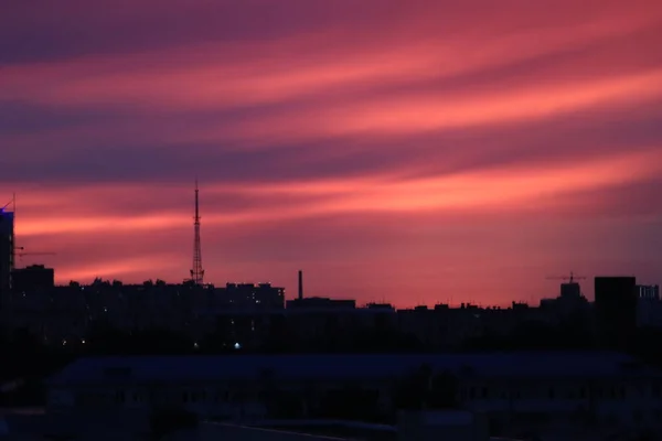 Nuvens Incrivelmente Bonitas Luz Pôr Sol Dia Nuvens Diferentes Regiões — Fotografia de Stock