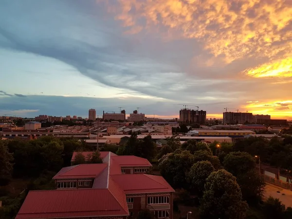 Nuvens Incrivelmente Bonitas Luz Pôr Sol Dia Nuvens Diferentes Regiões — Fotografia de Stock