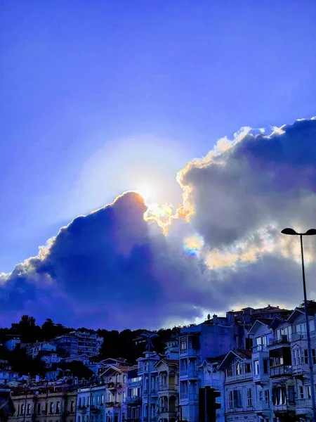 Ongelooflijk Mooie Wolken Bij Zonsondergang Licht Van Dag Wolken Uit — Stockfoto