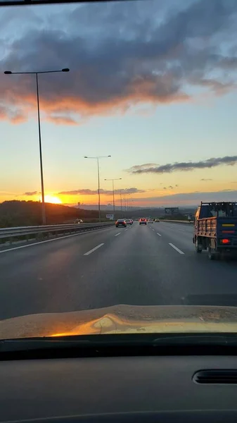 Nuvens Incrivelmente Bonitas Luz Pôr Sol Dia Nuvens Diferentes Regiões — Fotografia de Stock