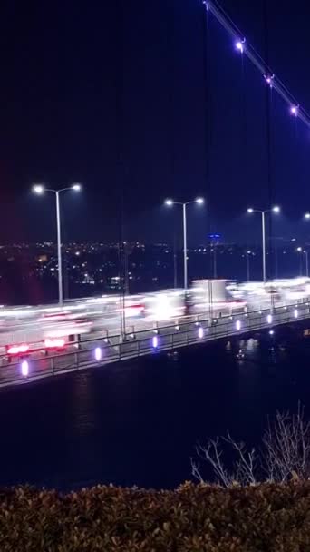 Bruggen Bosporus Nachts — Stockvideo