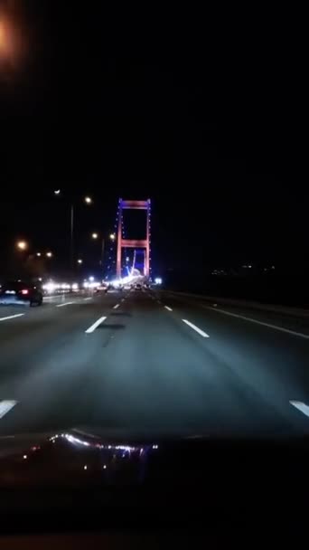 Mosty Przez Bosfor Nocy — Wideo stockowe