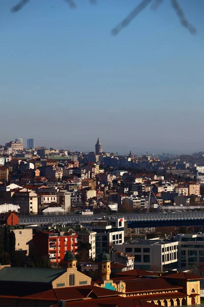 Historické Místo Istanbulské Kavárny Pierre Loti Nádherné Panorama Zlatého Rohu — Stock fotografie