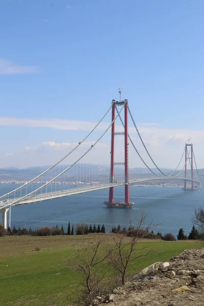 Die Neueste Brücke Canakkale 1915 Über Die Dardanellen Der Türkei — Stockfoto