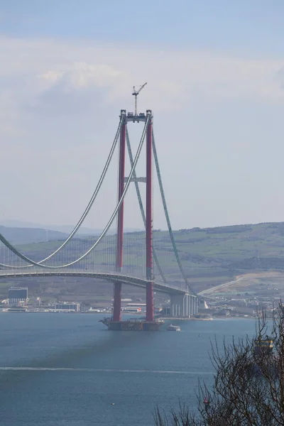 Puente Más Nuevo Canakkale 1915 Través Los Dardanelos Turquía — Foto de Stock