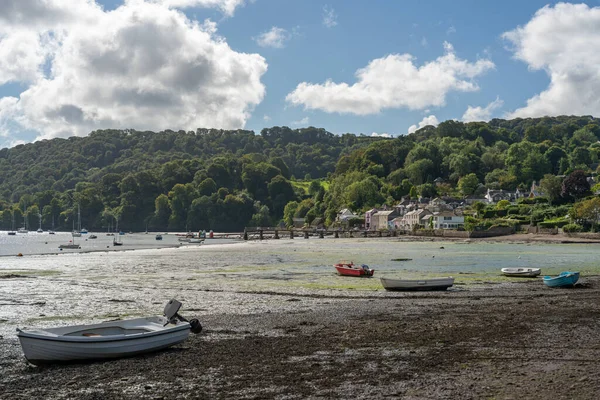 The vilage of Dittisham on the River Dart at very low tide, South Devon, South Hams, ENgland, United Kingdom