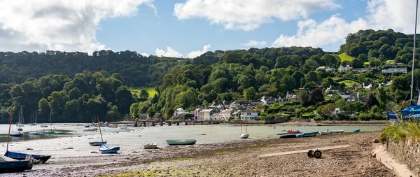 The village of Dittisham on the River Dart at very low tide, South Devon, South Hams, England, United Kingdom