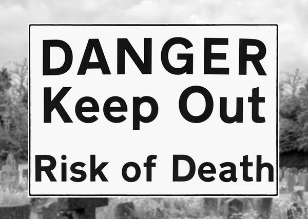 Danger Death Keep Out Sign Reino Unido — Fotografia de Stock
