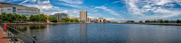 Panoramatický Výhled Pánev Roath Oblasti Cardiff Bay Cardiffu Wales Velká — Stock fotografie