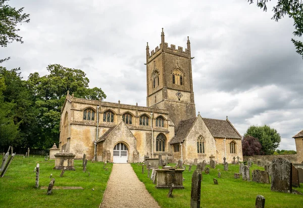 12Th Century Church Michael All Angels Withington Gloucestershire United Kingdom — Stock Photo, Image