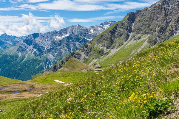 Vista Panorámica Cerca Del Paso Montaña Colle Dell Agnello Piamonte —  Fotos de Stock