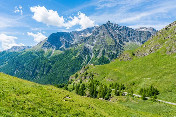 Vista Panorâmica Perto Passo Montanha Colle Dell Agnello Piemonte Entre — Fotografia de Stock