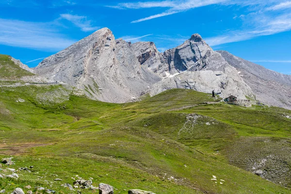 Scenic Sight Mountain Pass Colle Dell Agnello Piedmont Italy France — Stock Photo, Image