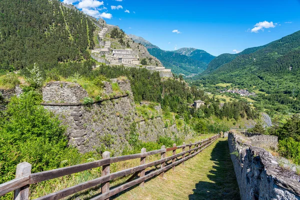 Szenischer Anblick Der Antiken Festung Von Fenestrelle Forte Fenestrelle Piemont — Stockfoto