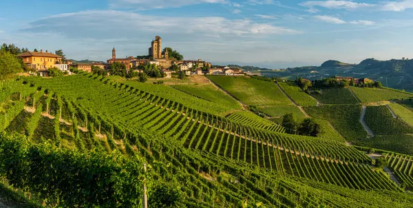 Piękna Wioska Serralunga Alba Jej Winnice Regionie Langhe Piemoncie Włochy — Zdjęcie stockowe
